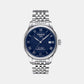 Le Locle Men Automatic Blue Dial Analog Stainless Steel Watch T0064071104300
