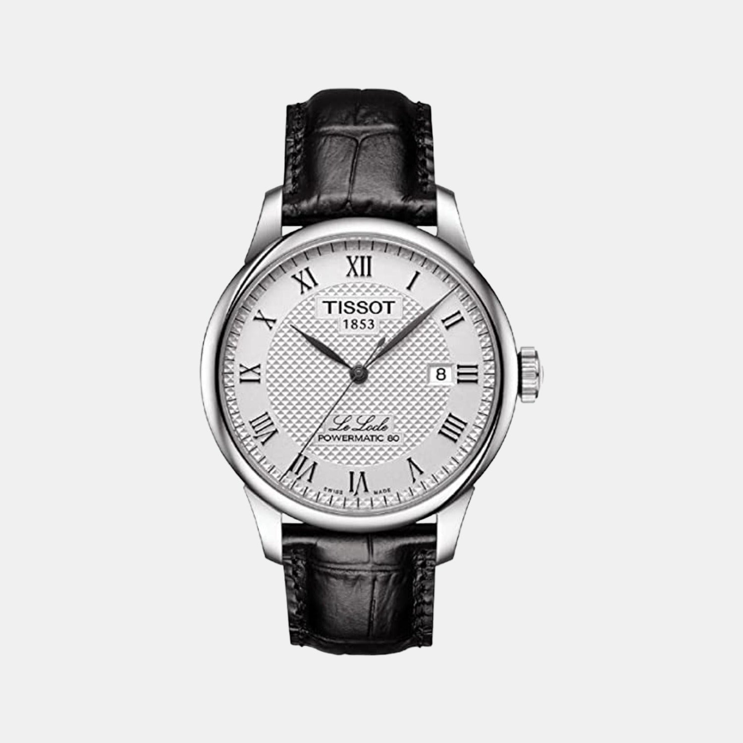 Le Locle Men Automatic Silver Dial Analog Leather Watch T0064071603300