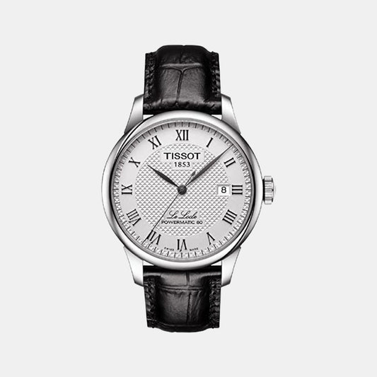 Le Locle Men Automatic Silver Dial Analog Leather Watch T0064071603300