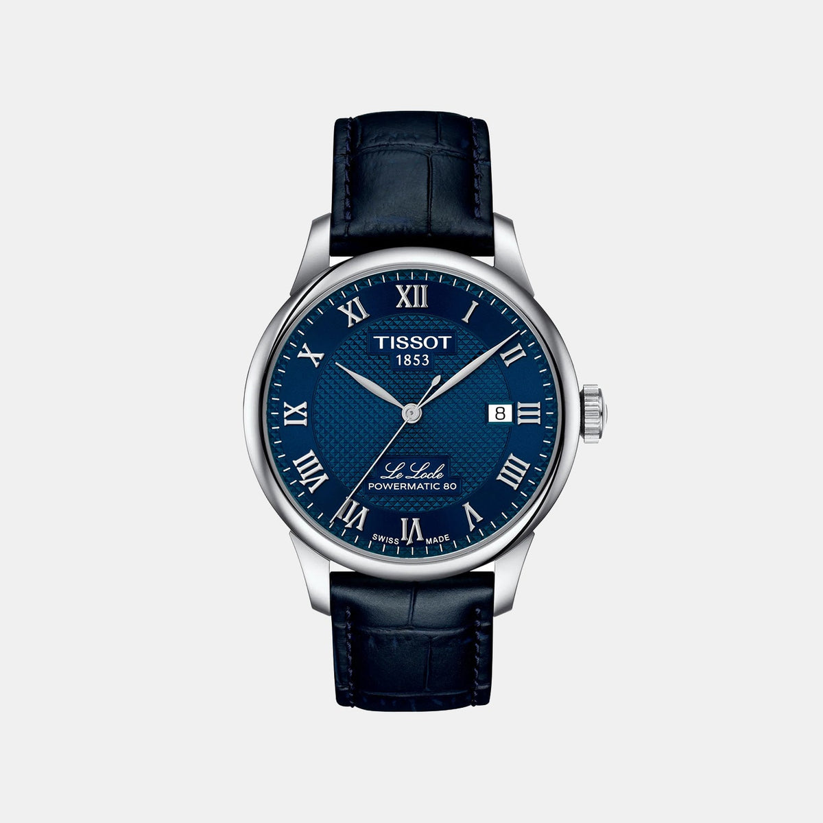 Le Locle Men Automatic Blue Dial Analog Leather Watch T0064071604300