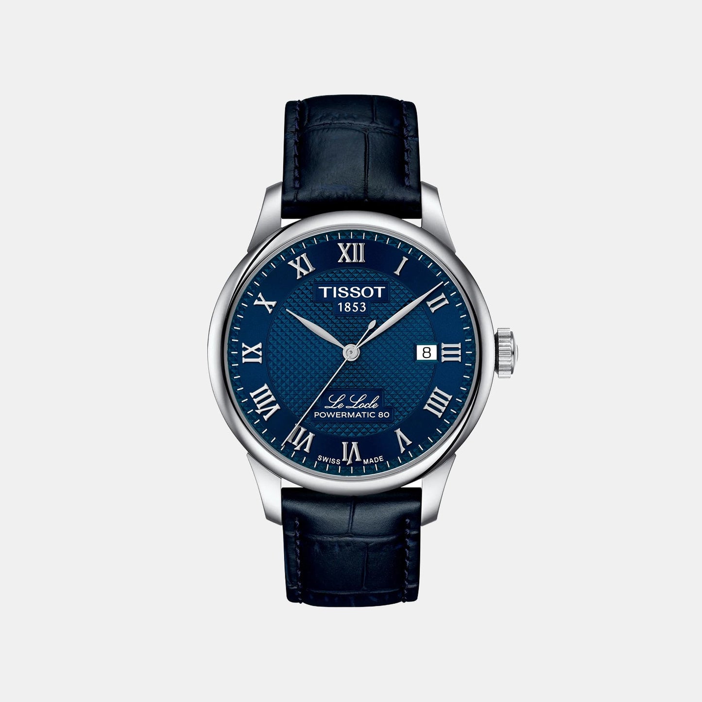 Le Locle Men Automatic Blue Dial Analog Leather Watch T0064071604300