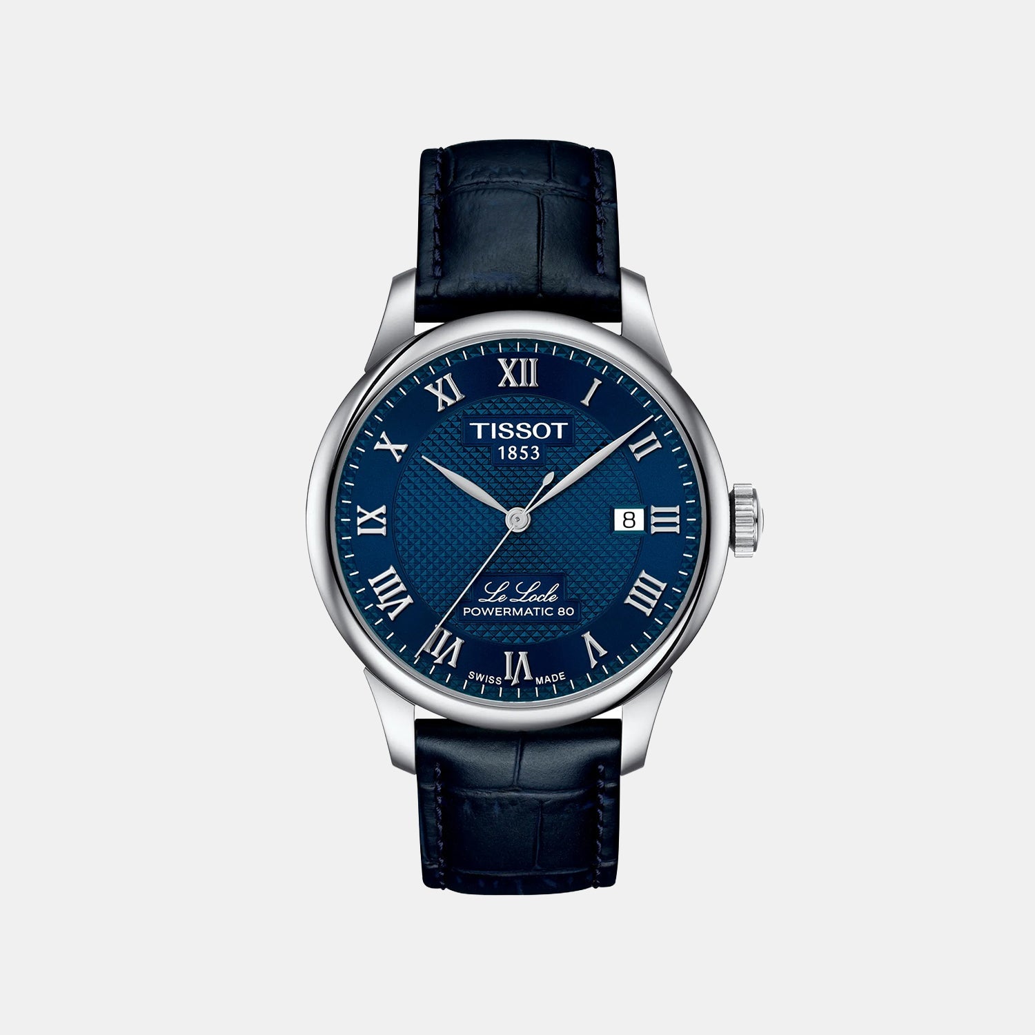 Le Locle Men Automatic Blue Dial Analog Leather Watch T0064071604300