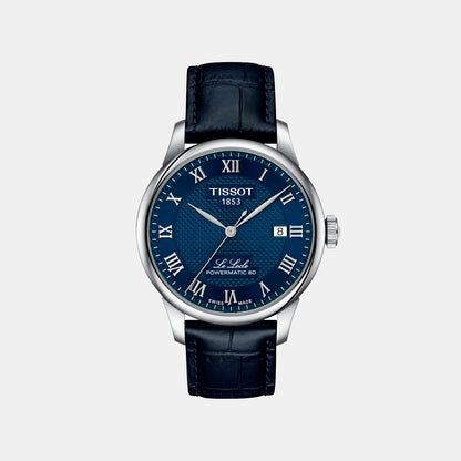 Le Locle Men Automatic Blue Dial Analog Leather Watch T0064071604300