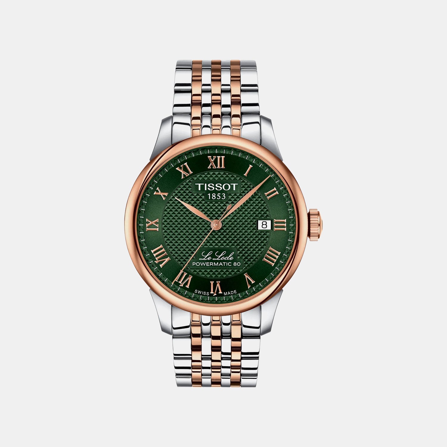 Le Locle Automatic Men Quartz Green Dial Analog Stainless Steel Watch T0064072209301