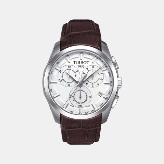Couturier Men Quartz Silver Dial Chronograph Leather Watch T0356171603100