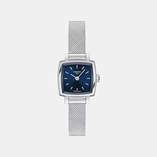 Lovely Women Quartz Blue Dial Analog Stainless Steel Watch T0581091104100