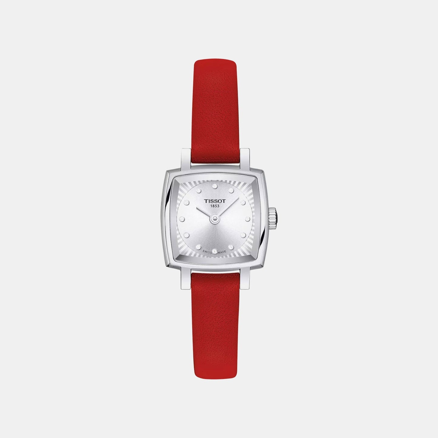 Lovely Women Quartz Silver Dial Analog Leather Watch T0581091603600