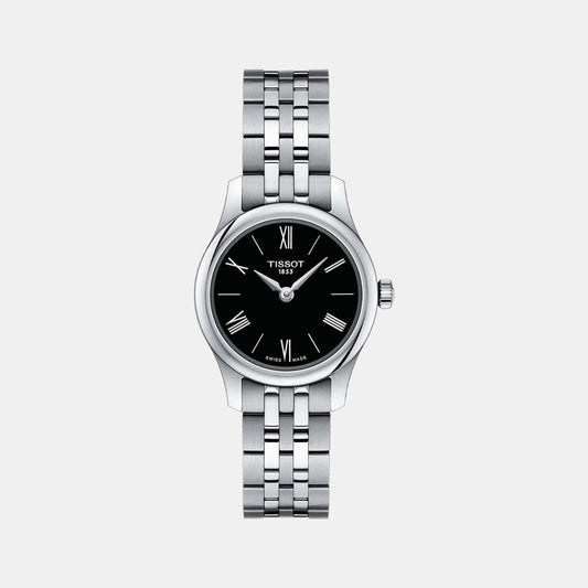 Tradition Women Quartz Black Dial Analog Stainless Steel Watch T0630091105800