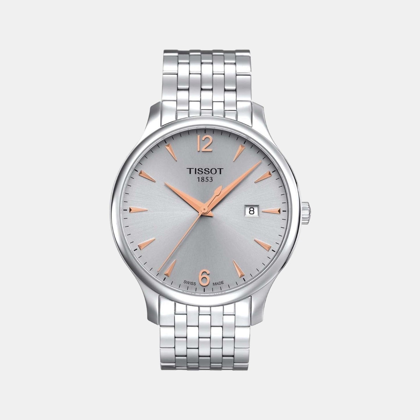 Tradition Men Quartz Silver Dial Analog Stainless Steel Watch T0636101103701