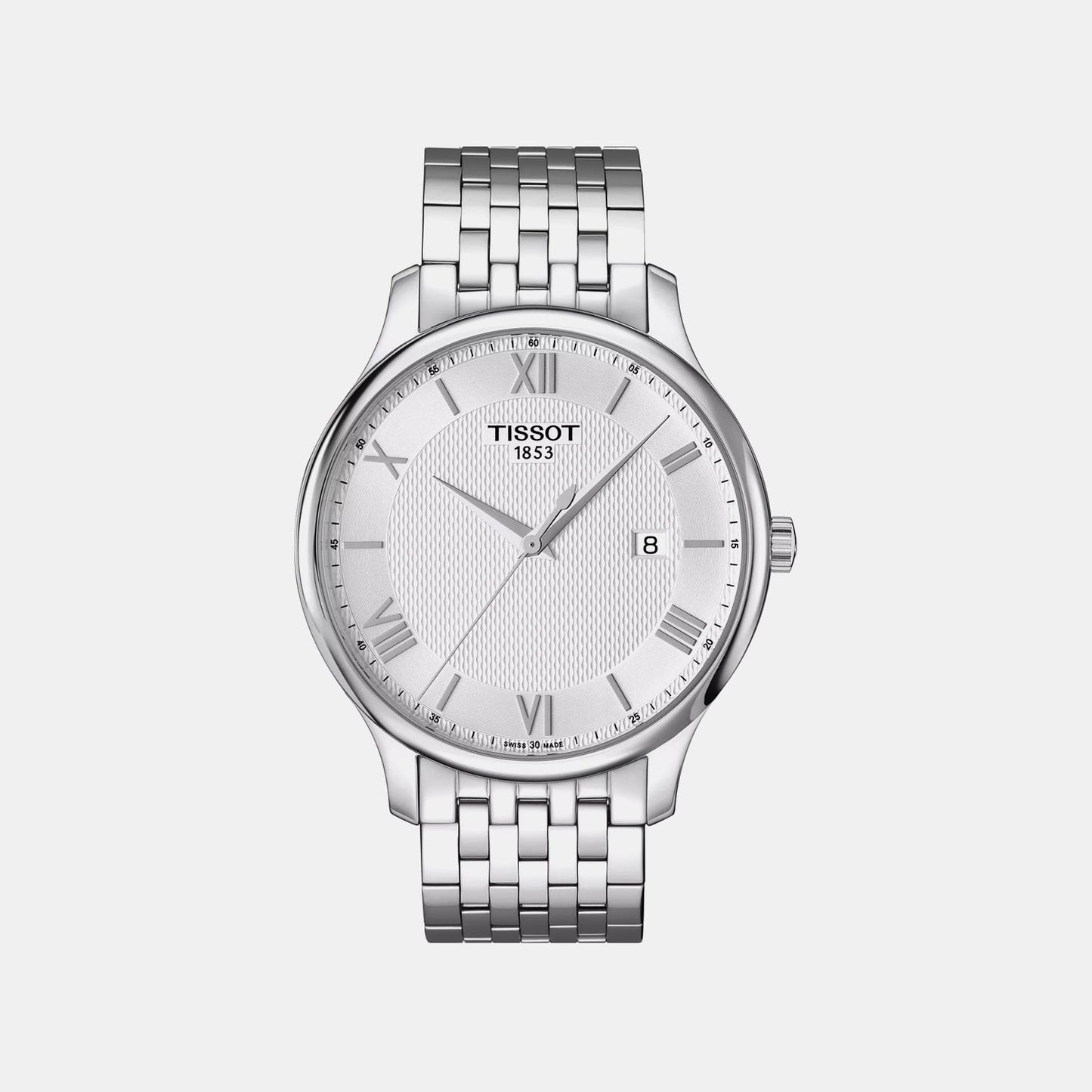 Tradition Men Quartz Silver Dial Analog Stainless Steel Watch T0636101103800