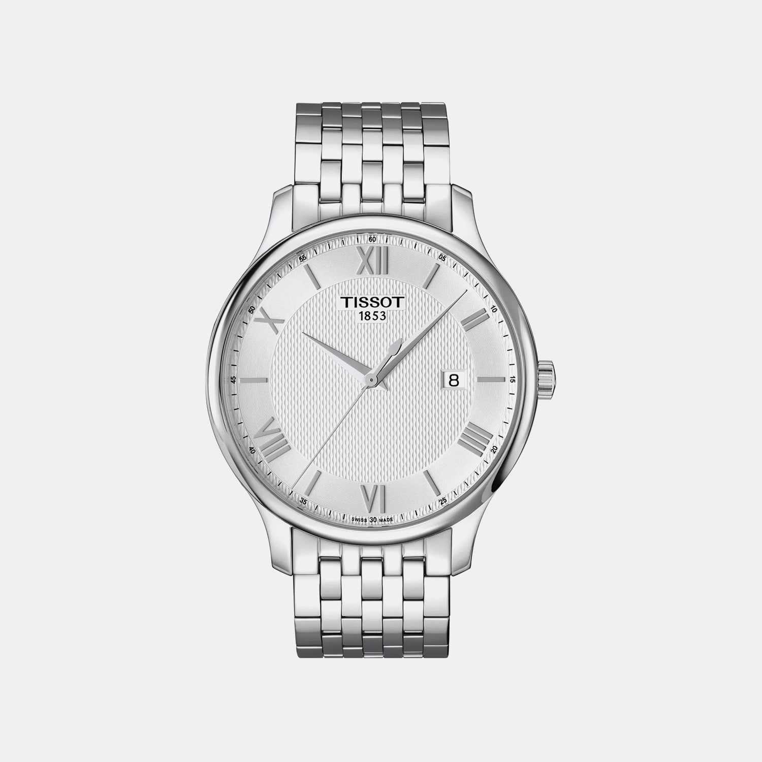 Tradition Men Quartz Silver Dial Analog Stainless Steel Watch T0636101103800