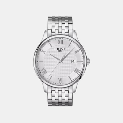 Tradition Men Quartz Silver Dial Analog Stainless Steel Watch T0636101103800