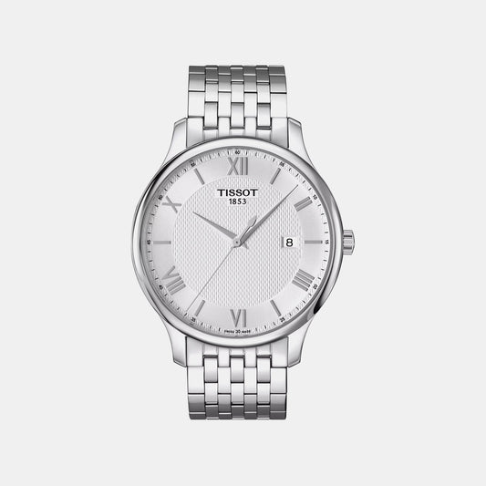 Tradition Men Quartz Silver Dial Analog Stainless Steel Watch T0636101103800
