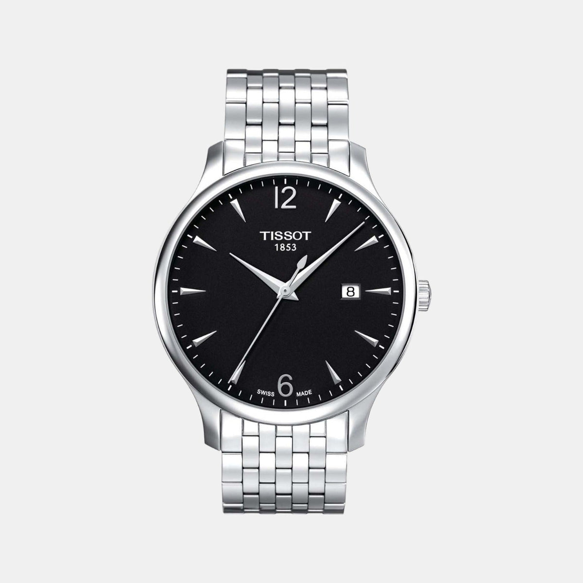 Tradition Men Quartz Black Dial Analog Stainless Steel Watch T0636101105700
