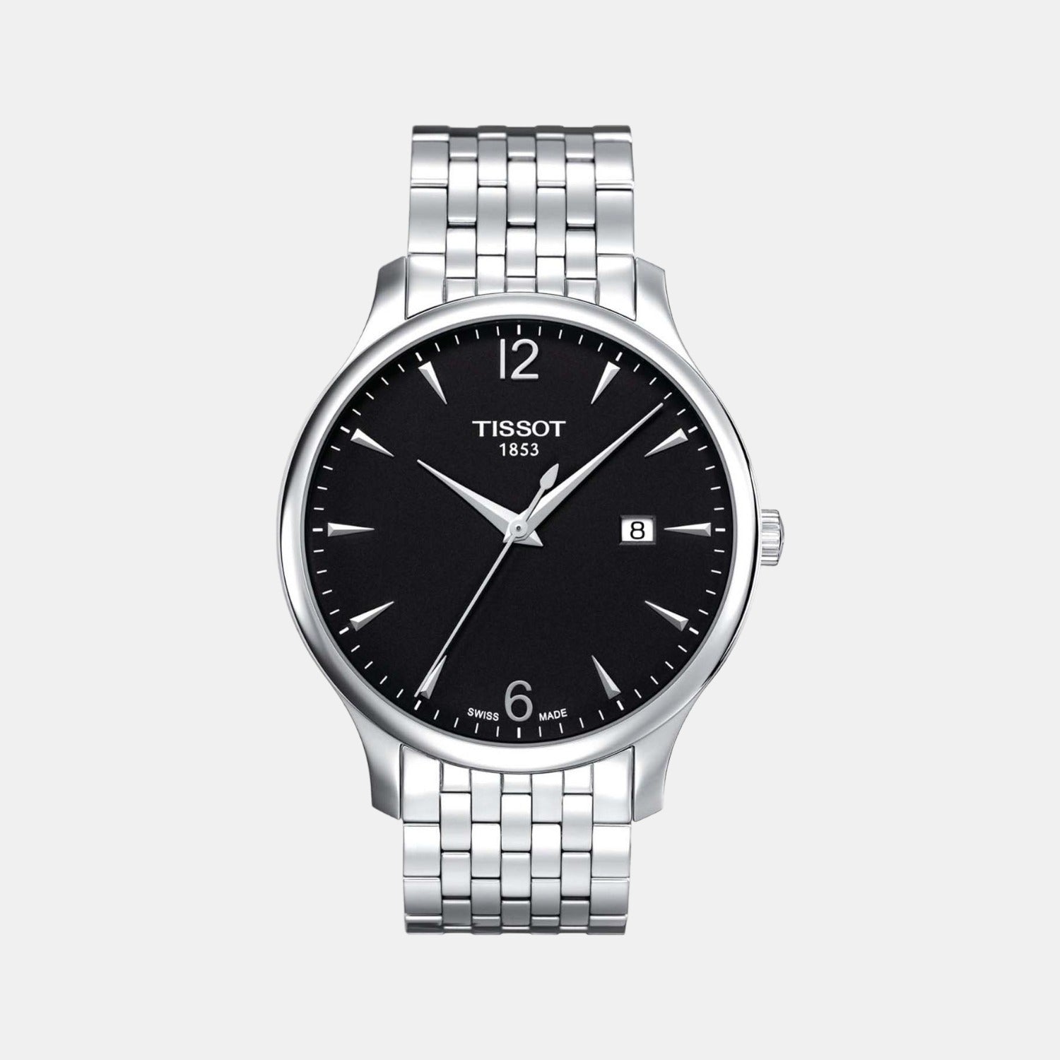 Tradition Men Quartz Black Dial Analog Stainless Steel Watch T0636101105700