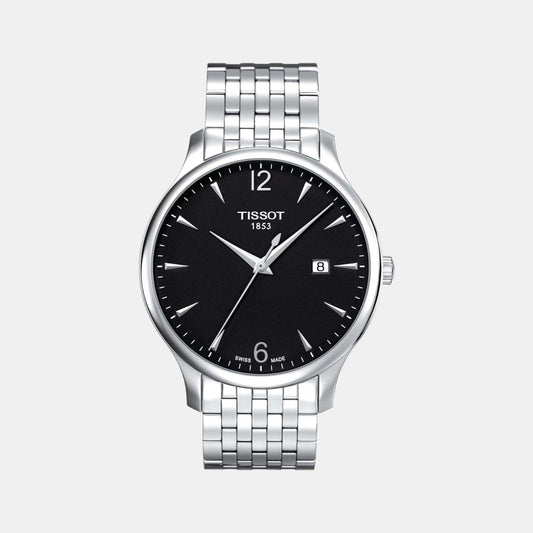Tradition Men Quartz Black Dial Analog Stainless Steel Watch T0636101105700