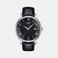 Tradition Men Quartz Black Dial Analog Leather Watch T0636101605800