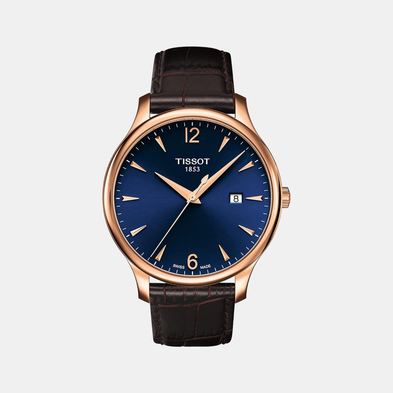 Tradition Men Quartz Blue Dial Analog Leather Watch T0636103604700