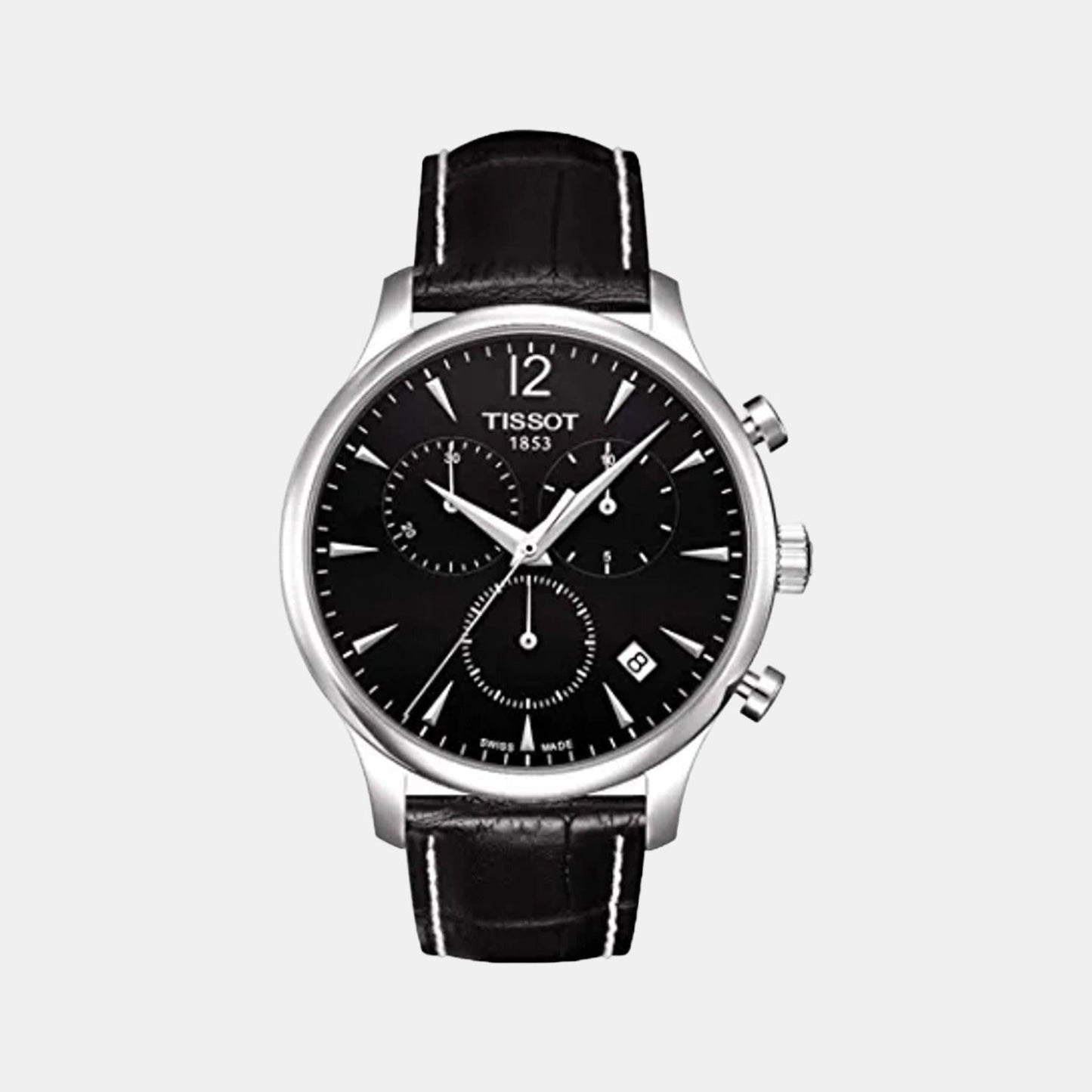 Tradition Men Quartz Black Dial Chronograph Leather Watch T0636171605700