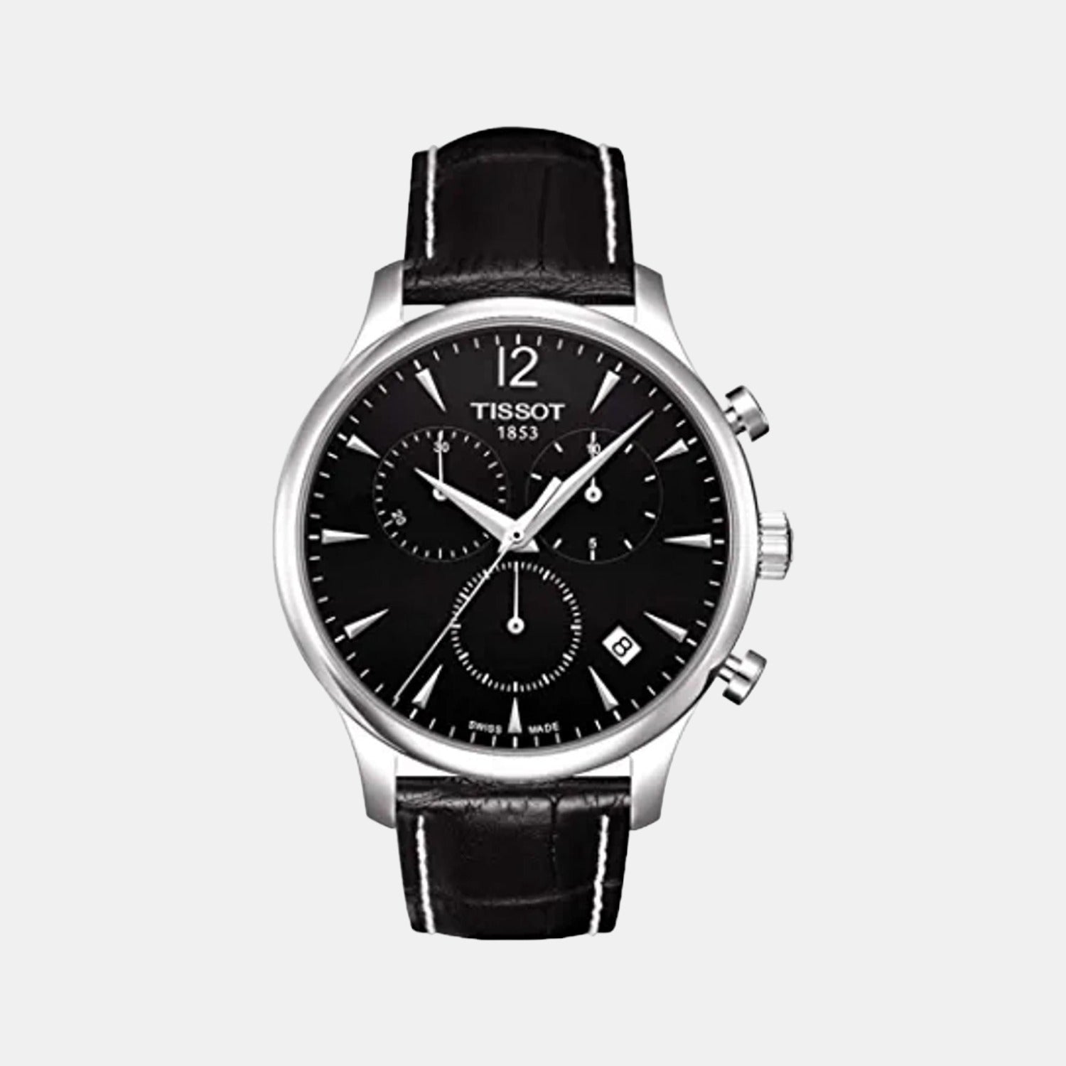 Tradition Men Quartz Black Dial Chronograph Leather Watch T0636171605700