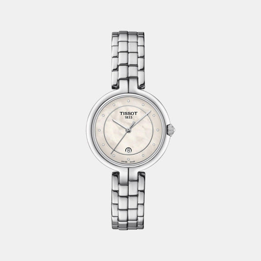 Flamingo Women Quartz Mother Of Pearl Dial Analog Stainless Steel Watch T0942101111601