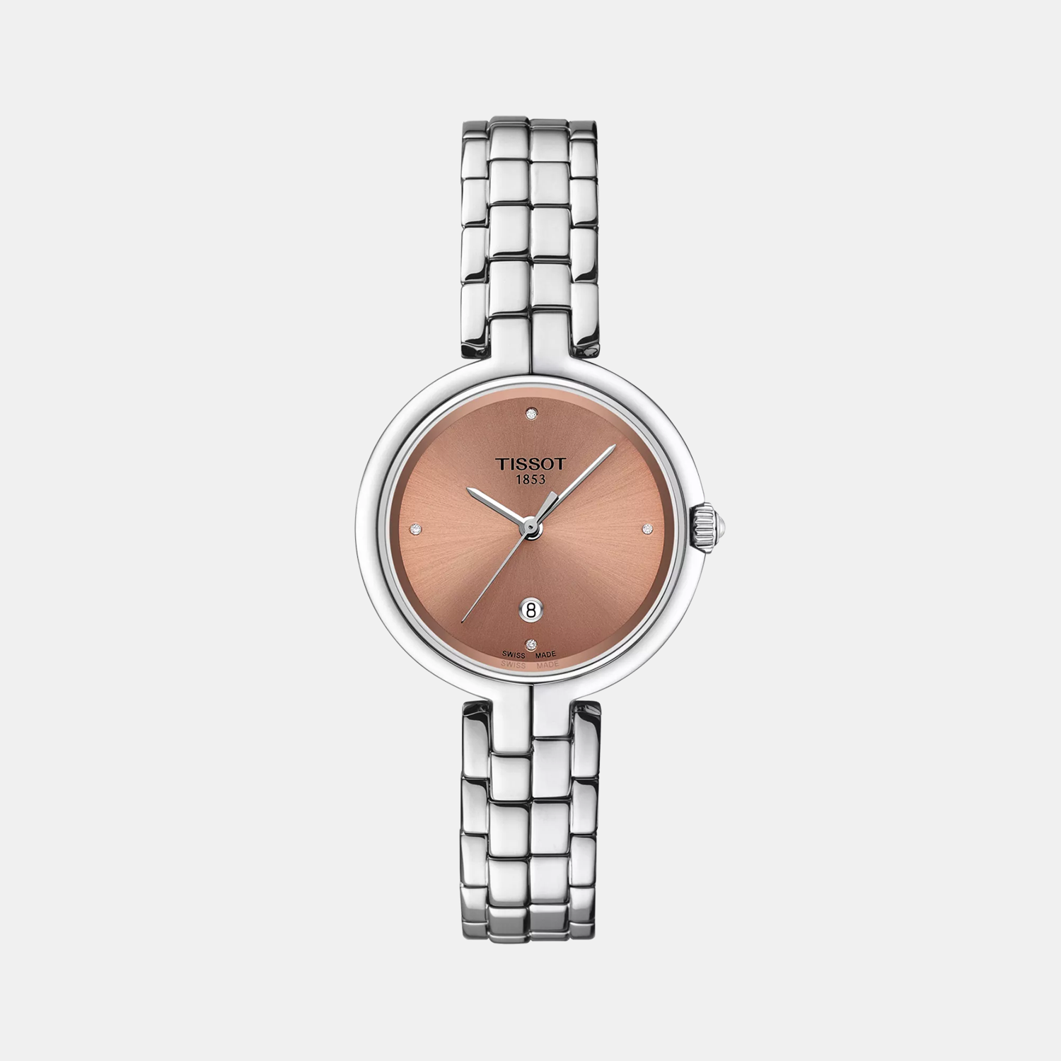 Flamingo Women Quartz Pink Dial Analog Stainless Steel Watch T0942101133600