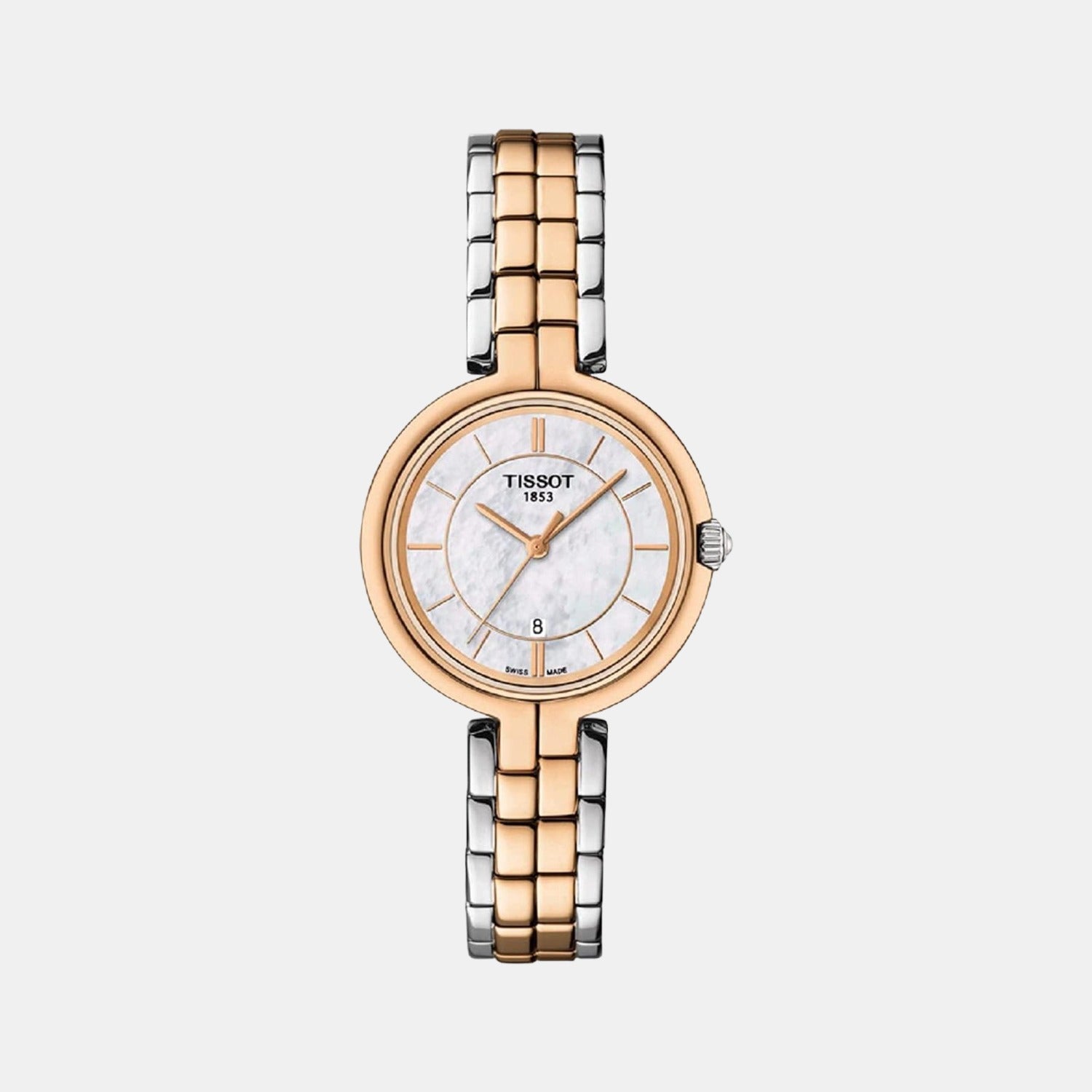 Flamingo Women Quartz White Dial Analog Stainless Steel Watch T0942102211100
