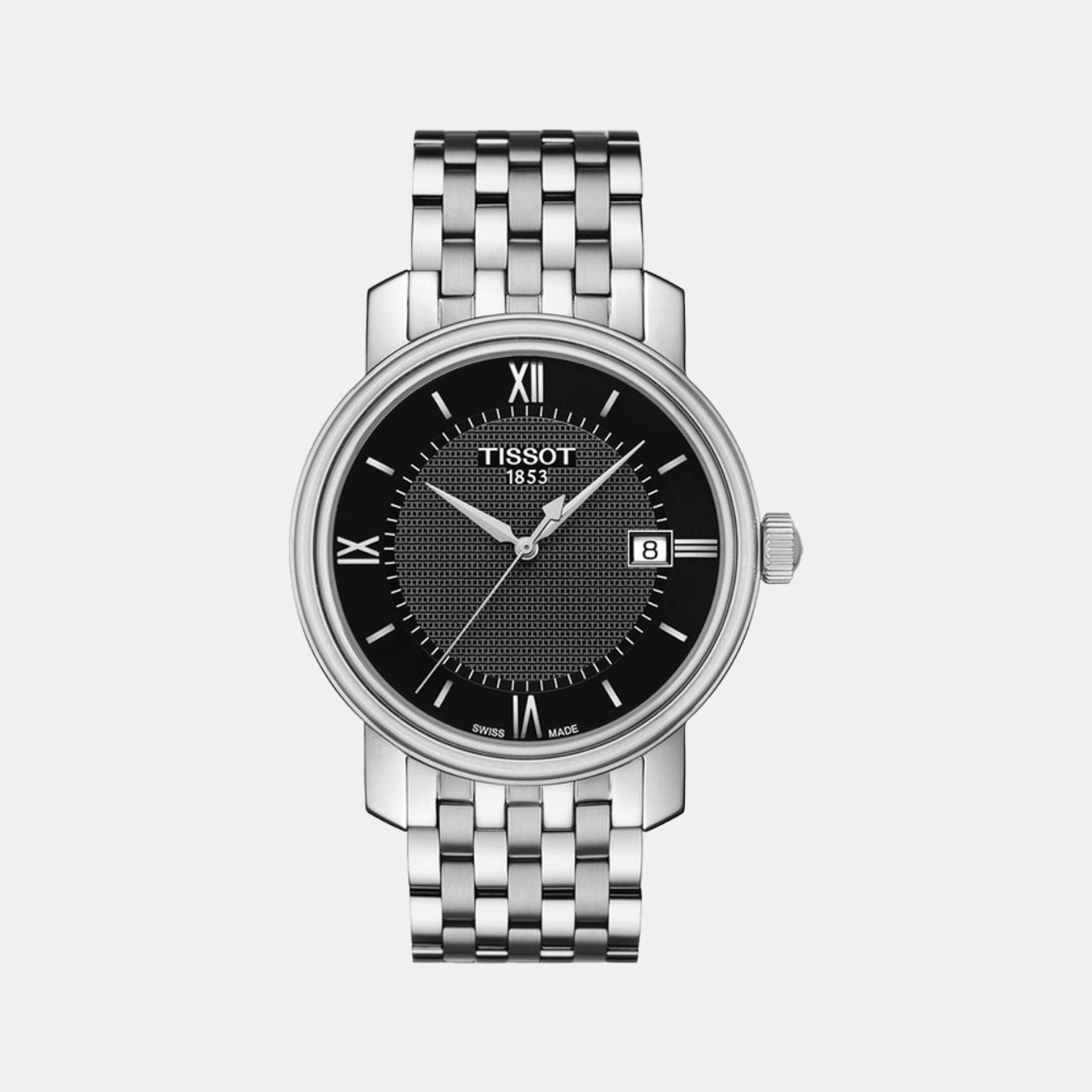 Bridgeport Men Quartz Black Dial Analog Stainless Steel Watch T0974101105800