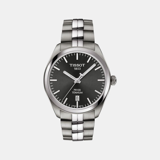 PR 100 Men Quartz Grey Dial Analog Stainless Steel Watch T1014104406100