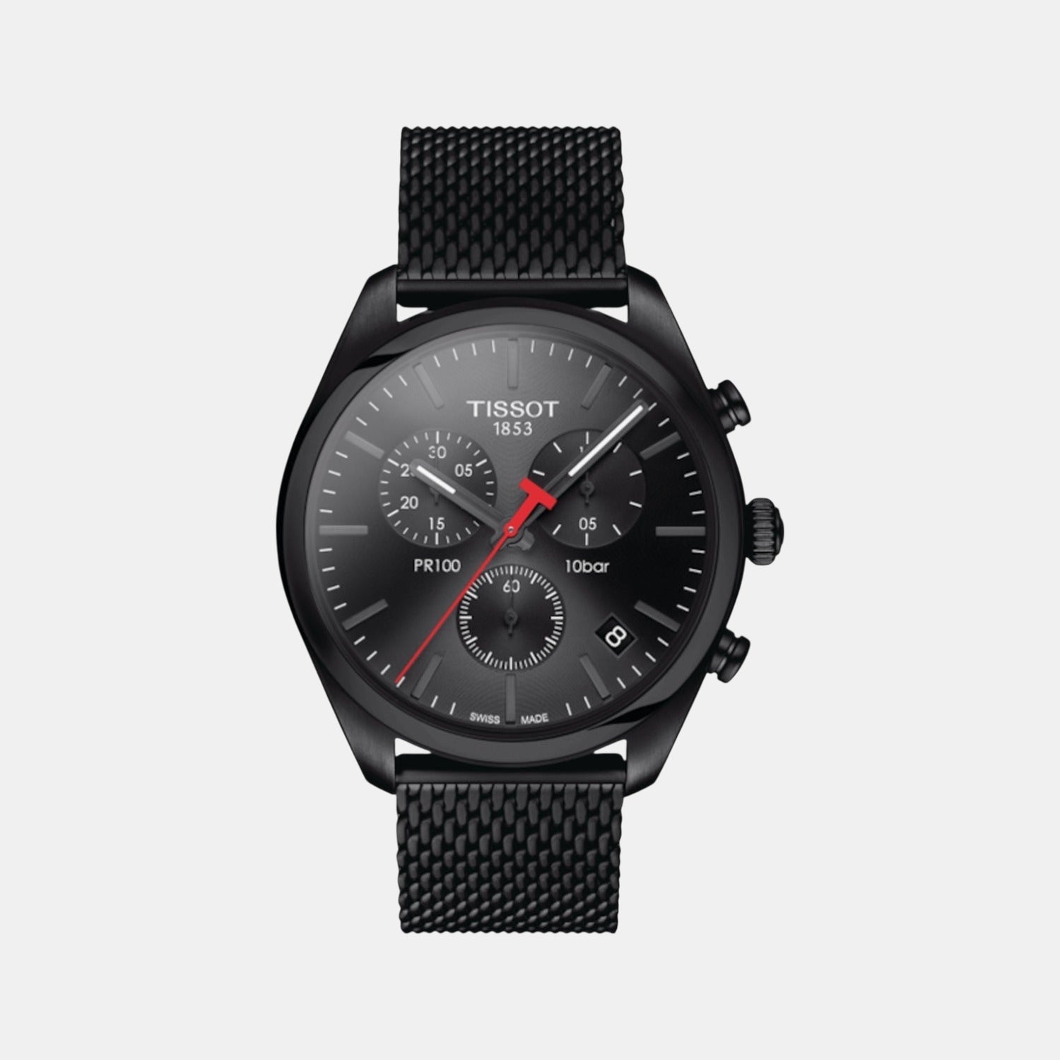 PR 100 Men Quartz Black Dial Chronograph Stainless Steel Watch T1014173305100