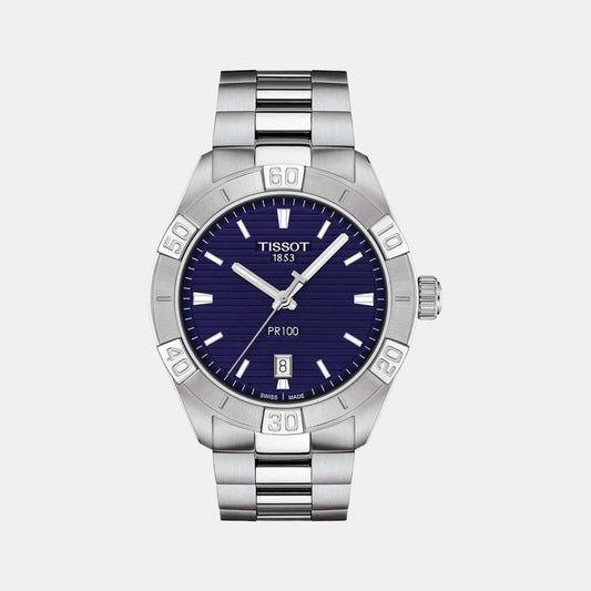 PR 100 Men Quartz Blue Dial Analog Stainless Steel Watch T1016101104100