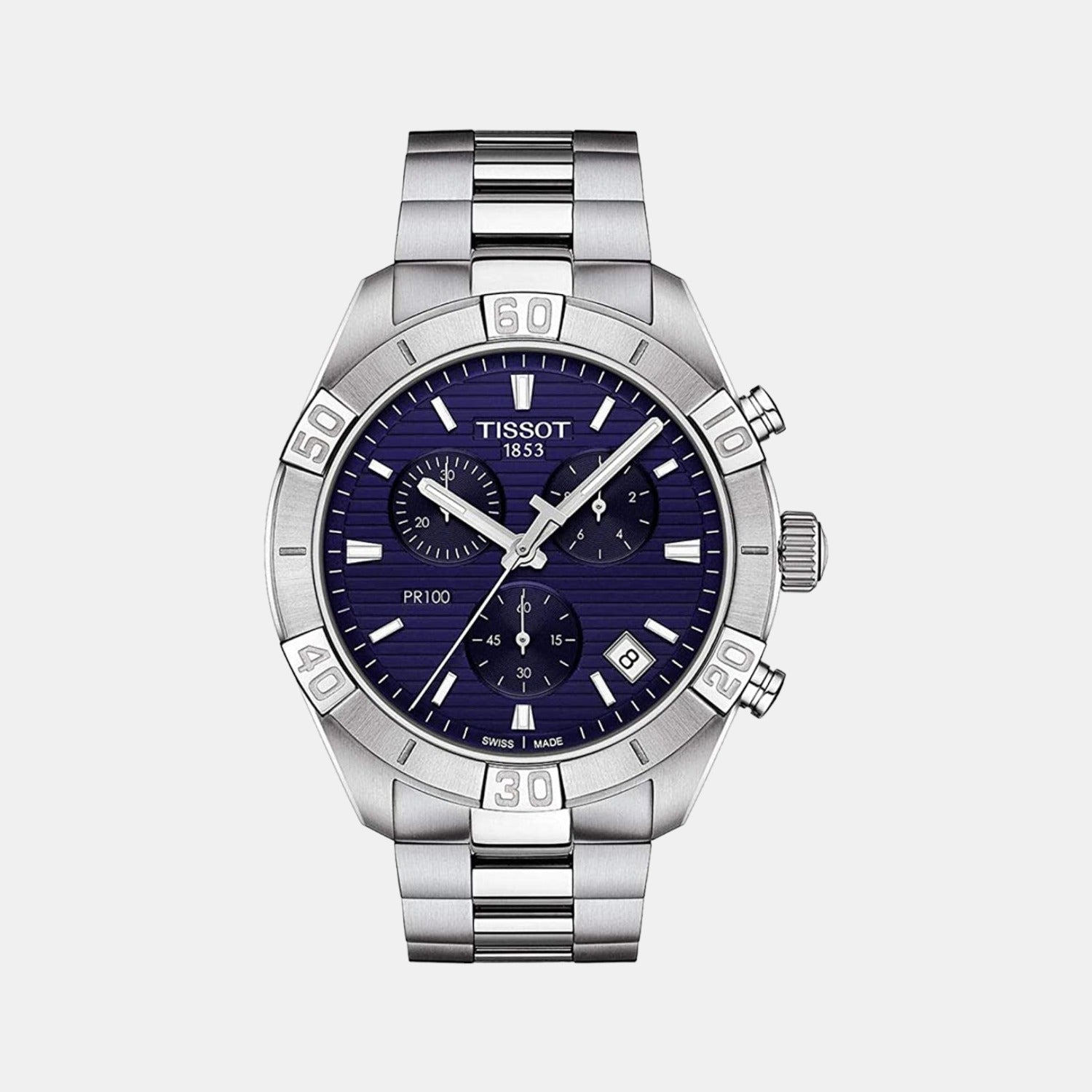 PR 100 Men Quartz Blue Dial Chronograph Stainless Steel Watch T1016171104100