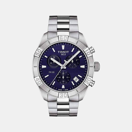 PR 100 Men Quartz Blue Dial Chronograph Stainless Steel Watch T1016171104100