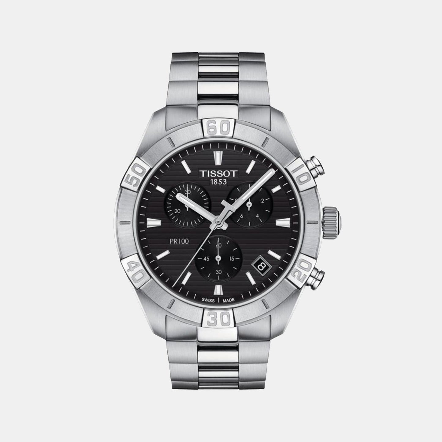 PR 100 Men Quartz Black Dial Chronograph Stainless Steel Watch T1016171105100