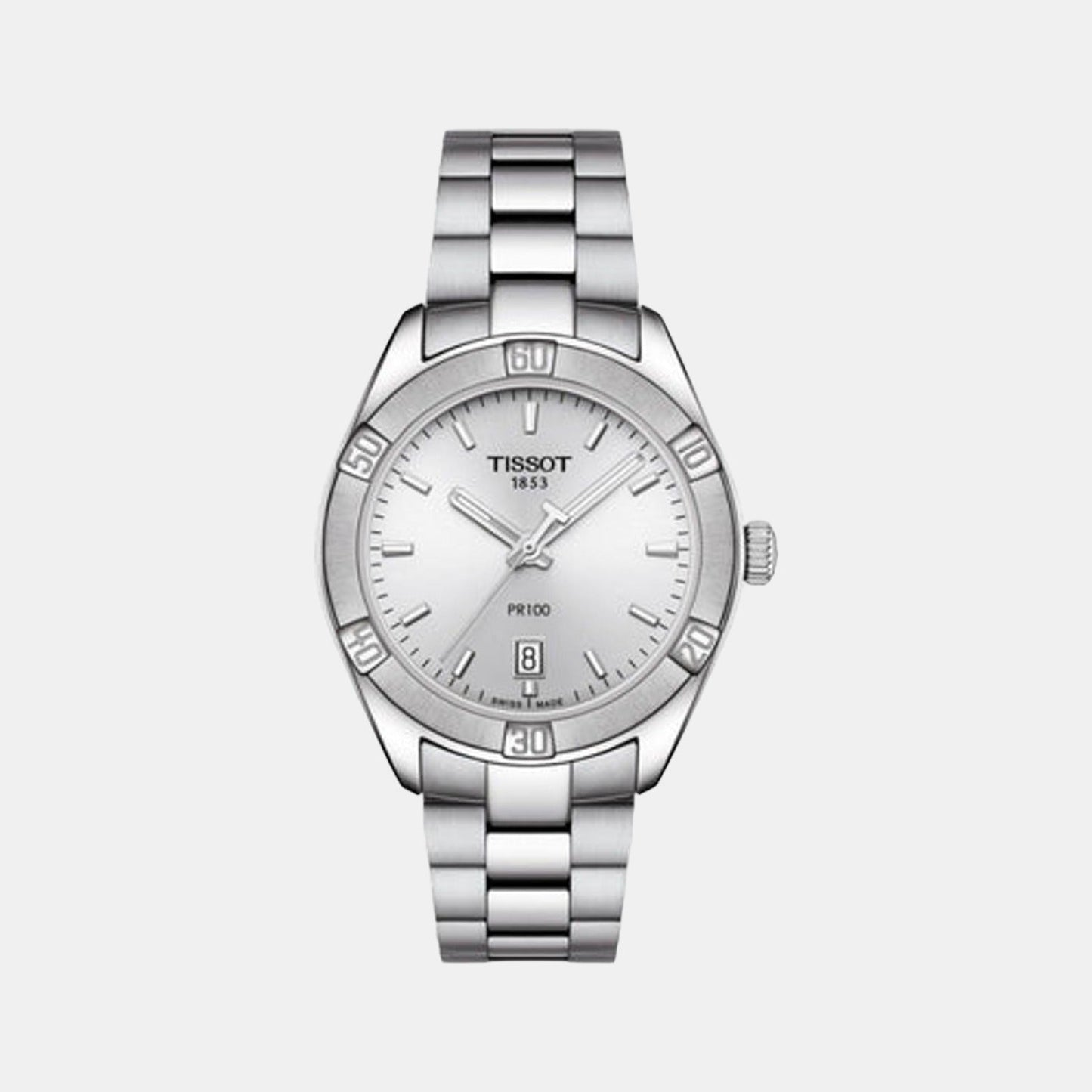 PR 100 Women Quartz Silver Dial Analog Stainless Steel Watch T1019101103100