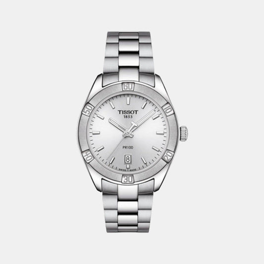 PR 100 Women Quartz Silver Dial Analog Stainless Steel Watch T1019101103100