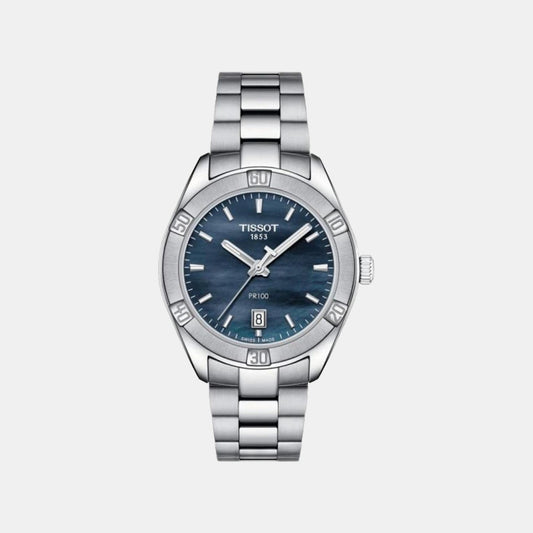 PR 100 Women Quartz Mother Of Pearl Dial Analog Stainless Steel Watch T1019101112100