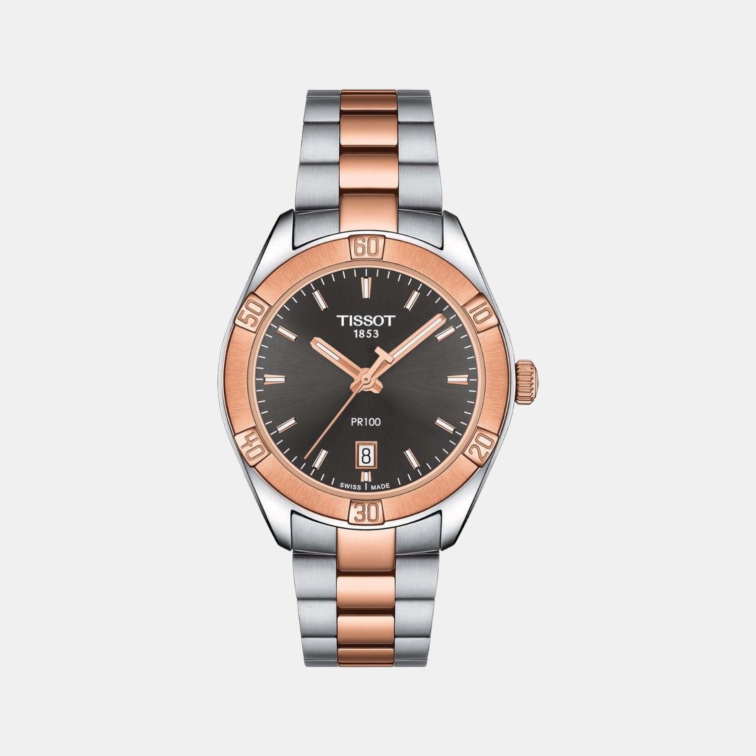 PR 100 Women Quartz Black Dial Analog Stainless Steel Watch T1019102206100