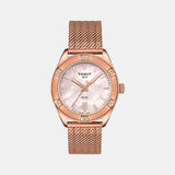 PR 100 Women Quartz Mother Of Pearl Dial Analog Mesh Watch T1019103315100