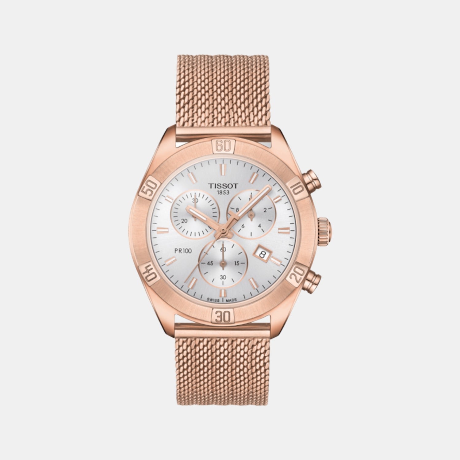 PR 100 Women Quartz Silver Dial Chronograph Stainless Steel Watch T1019173303100