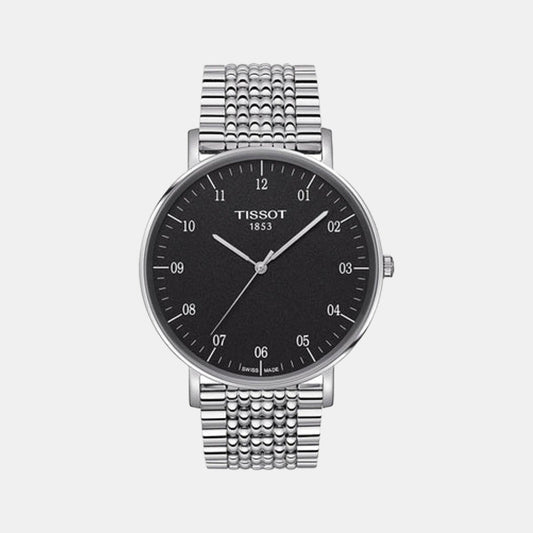 Everytime Men Quartz Black Dial Analog Stainless Steel Watch T1096101107700