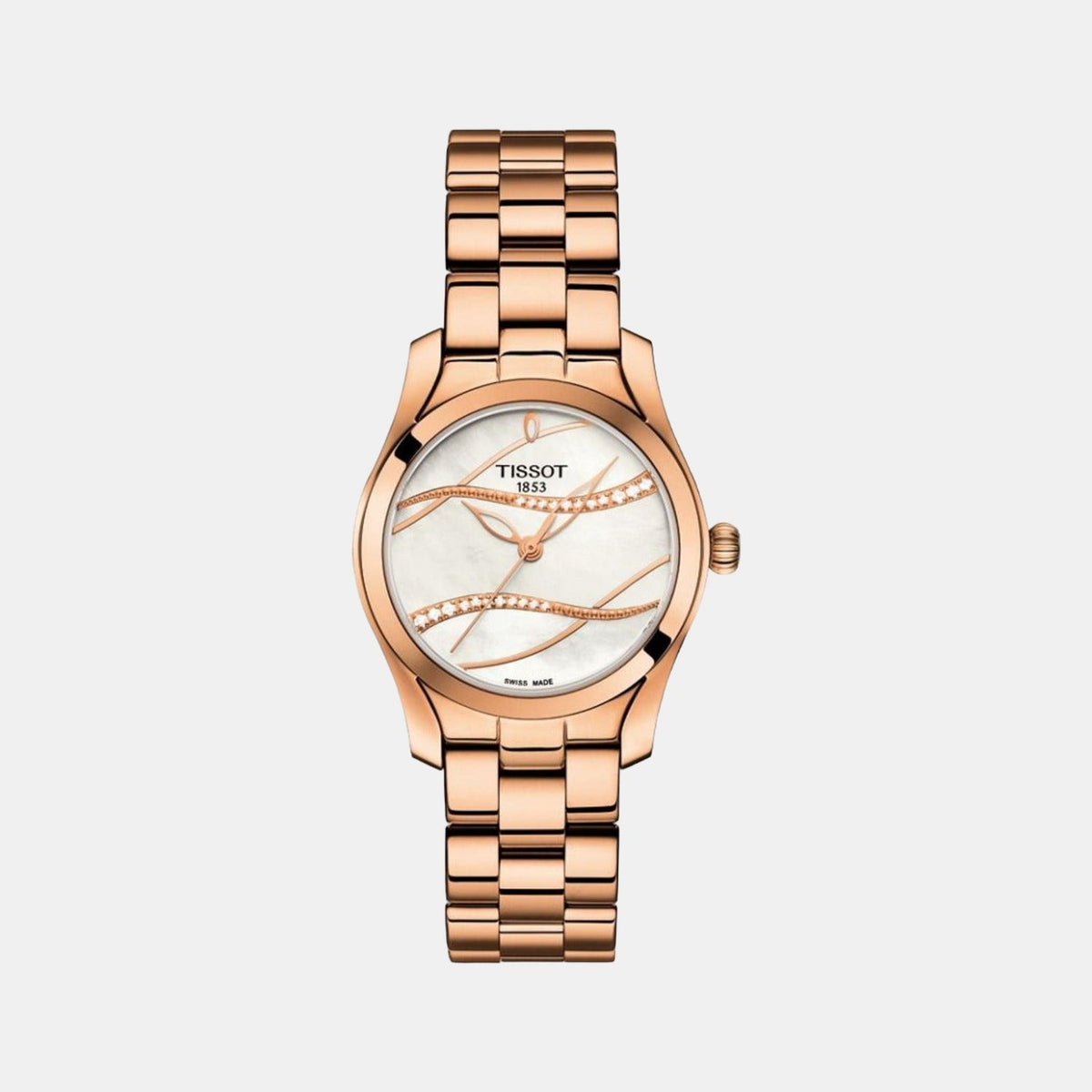T-Wave Women Quartz White Mother Of Pearl Dial Analog Stainless Steel Watch T1122103311100