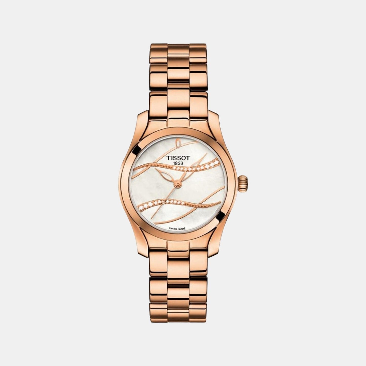 T-Wave Women Quartz White Mother Of Pearl Dial Analog Stainless Steel Watch T1122103311100