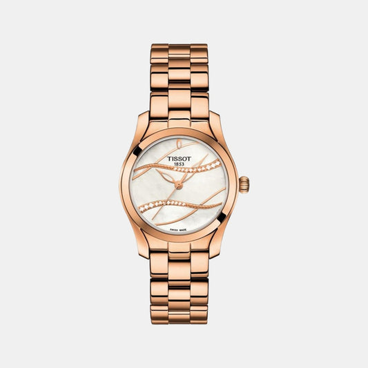 T-Wave Women Quartz White Mother Of Pearl Dial Analog Stainless Steel Watch T1122103311100