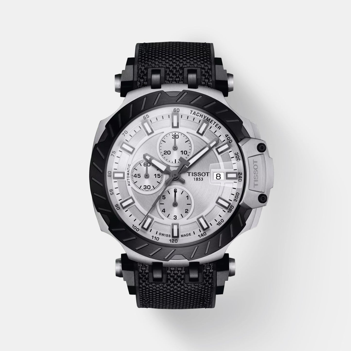 T-Race Men Automatic Silver Dial Chronograph Rubber Watch T1154272703100