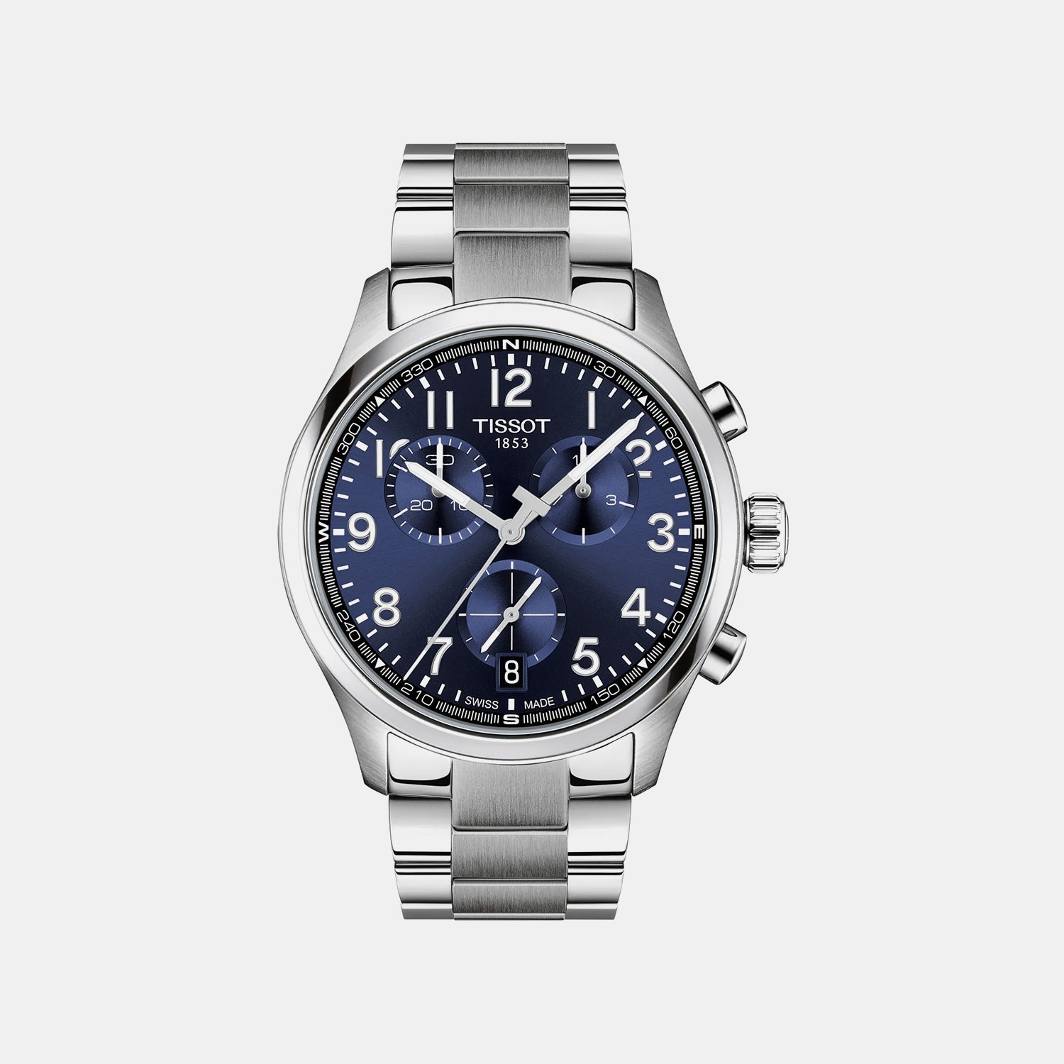 Men Quartz Blue Dial Chronograph Stainless Steel Watch T1164171104200