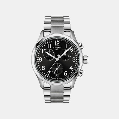 Men Quartz Black Dial Chronograph Stainless Steel Watch T1164171105200