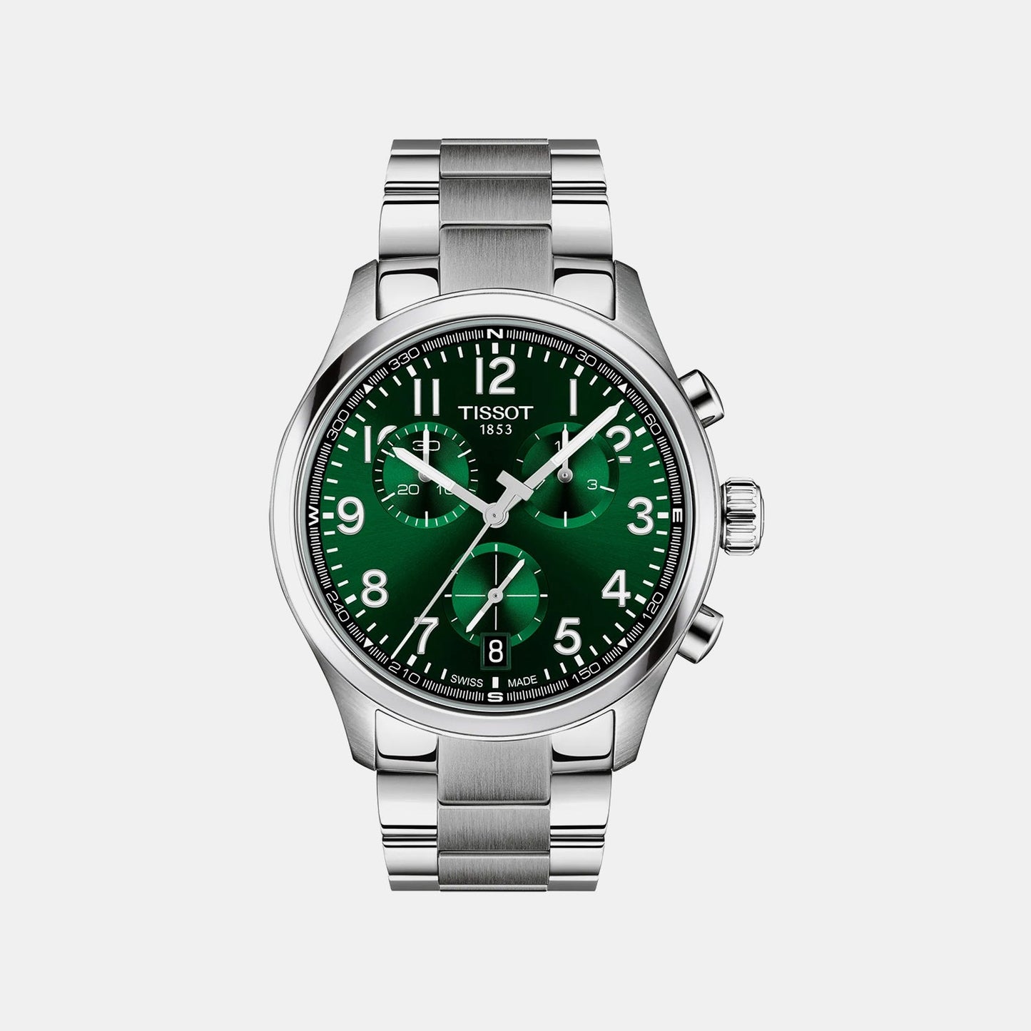 Men Quartz Green Dial Chronograph Stainless Steel Watch T1164171109200