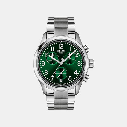 Men Quartz Green Dial Chronograph Stainless Steel Watch T1164171109200