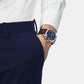 Men Quartz Blue Dial Chronograph Leather Watch T1164171604200